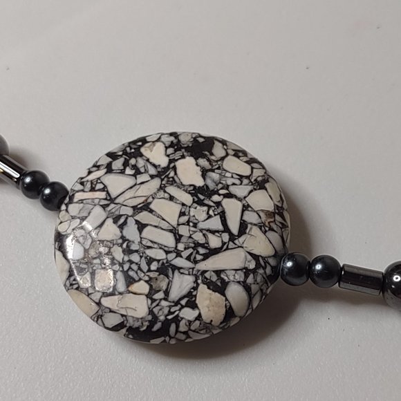 Vintage Pretty Stone And Bead Necklace Adjustable 21 To 22.5 Inches Long - Picture 3 of 11